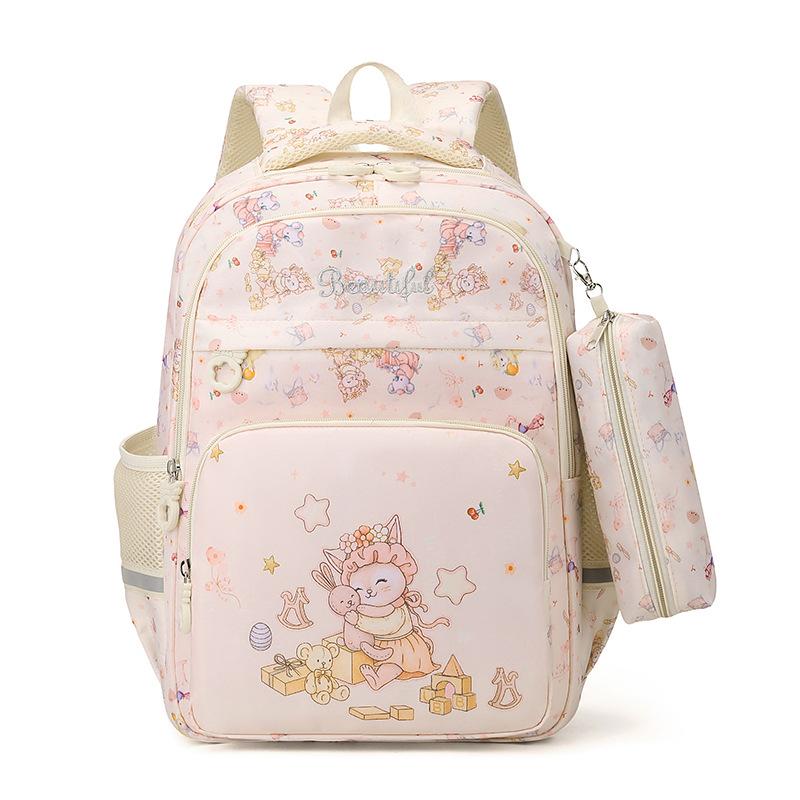 Schoolbag Elementary School Bag New Cartoon Cute School Backpack Lightweight Large Capacity Girl Backpack