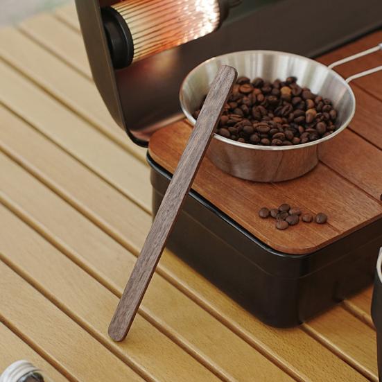 Outdoor Camping Coffee Stirrer Black Walnut Long Handle Pour-over Coffee Stirring Bar Portable Heavy Duty Wooden Mixer Stick Coffee Accessories