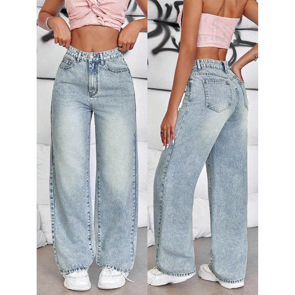 Women's Summer Wide-Leg Floor-Length Jeans - Trendy Loose Fit