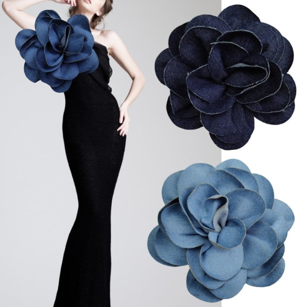 Spilla Floreale 3D Fatta a Mano Applique da Cucito Fai da Te 2024 Toppa Camelia Decorazione Vestiti