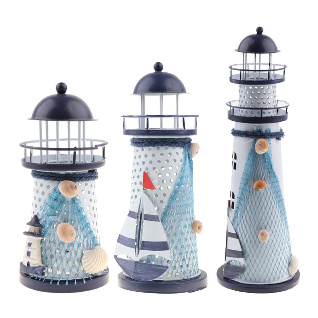Mediterranean LED Light Lantern Light House Table Decoration