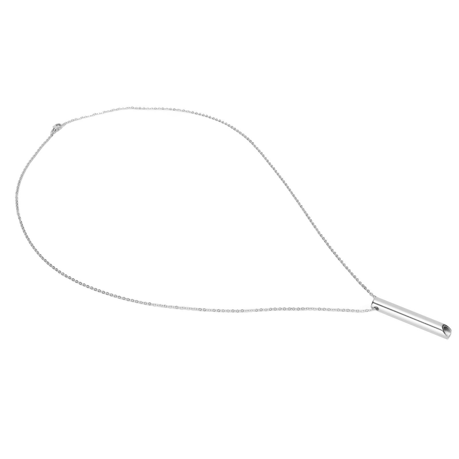 

Ожерелье для осознанного дыхания из нержавеющей стали, уменьшающее стресс, портативное ожерелье со свистком от беспокойства для серебряный