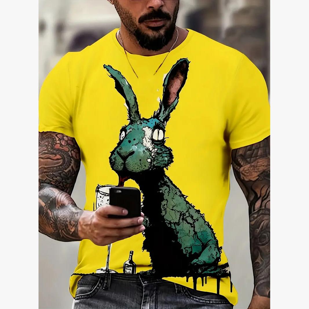 

Мужская футболка, летняя повседневная футболка с коротким рукавом и принтом из мультфильмов, модная уличная одежда, пуловер, мужской пуловер, свободная одежда L