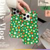 Green Floral Glitter Phone Case For iPhone 17 16 15 14 Pro Max Spring Garden Aesthetic Cute Flower Protective Cover