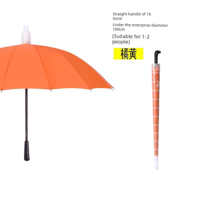 Waterproof Umbrella for Men and Women, Double Automatic Large Car-Mounted 16-Rib Long Handle Umbrella, Oversized Black Umbrella for Men and Women