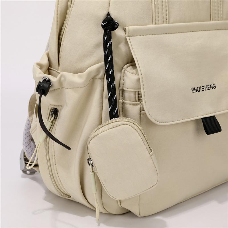 Lightweight Nylon Convertible Backpack Multi Pocket Tote with Detachable Small Purse Casual Daypack for Women Daily Travel