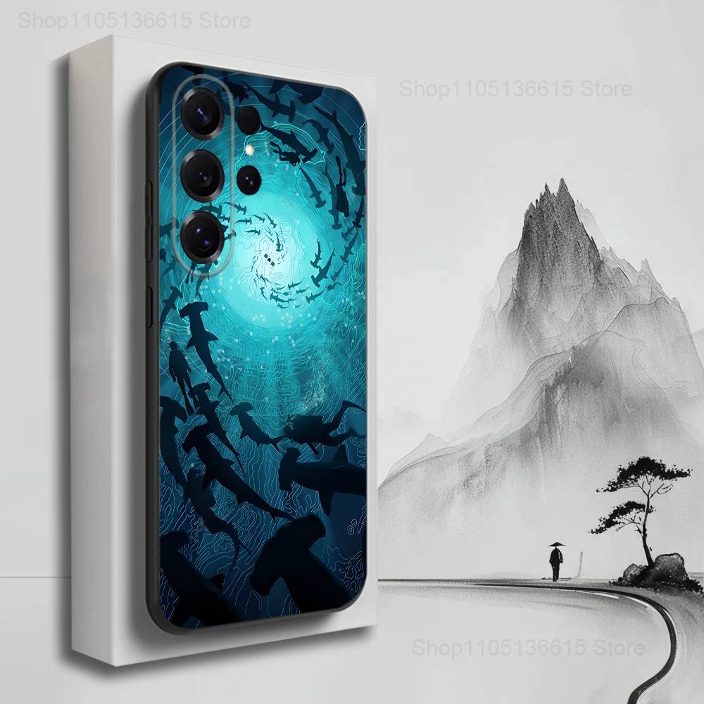 Manta Ray Ocean Animal Case For Samsung S22,S25,S24,S23,Ultra,FE,S20,S10,Plus,S21,S9,Lite,Soft Silicone Black