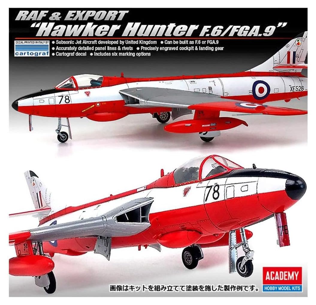 

Academy Hawker Hunter Special Edition Plastic Model Kit 12312 1/48 F.6/FGA.9