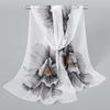 Spring Printed Chiffon Scarf Floral Printed Beach Shawl Lightweight Neck Scarf Summer Neck Sun Protection Scarf Shawl 150*50cm