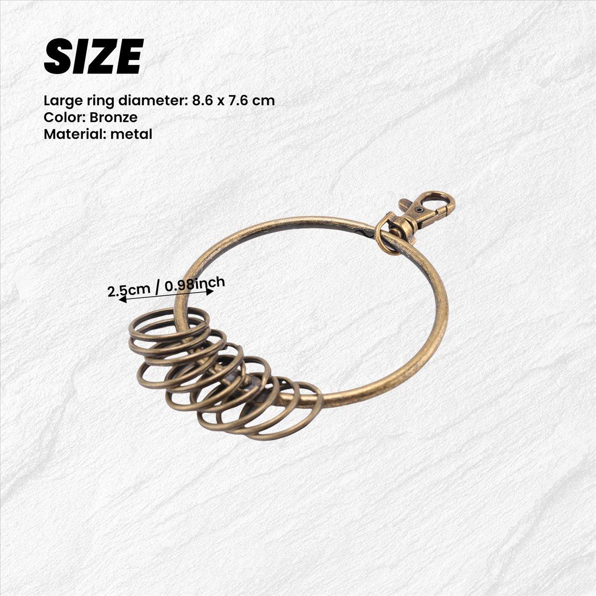 

BHBL Bronze Tone Carabiner Prisoner Keyring 10 Loops Key Chain Ring 7.6cm China Mainland