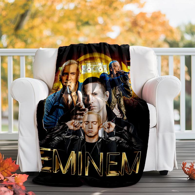 Eminem Flannel Blanket Soft All-Season Throw, Design for Camping, Car Travel, Hiking Sofa, Bed, Office Perfect Gift for Parties