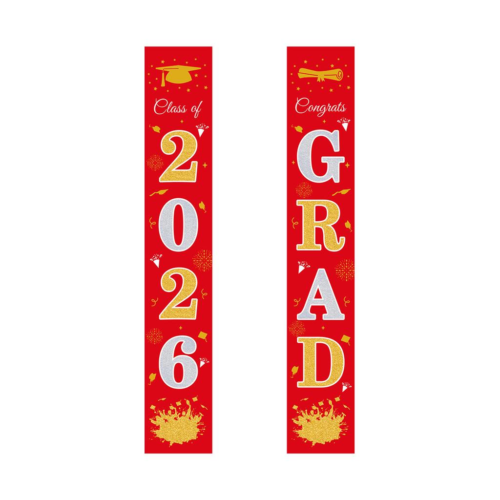 Graduation Season Theme Party Decoration Door Curtain Pendant Graduation Ceremony Arrangement Polyester Cloth Couplet