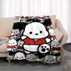 This Cute Pochacco-print Cartoon Blanket Is Made of Warm and Comfortable Flannel and Is Suitable for Bedrooms, Sofas, Beds,