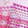 Colorful Glitter Heart Stars Crystal Drop 3D Stickers Scrapbooking DIY Journal Stationery Sticker Sheet Decor Gift