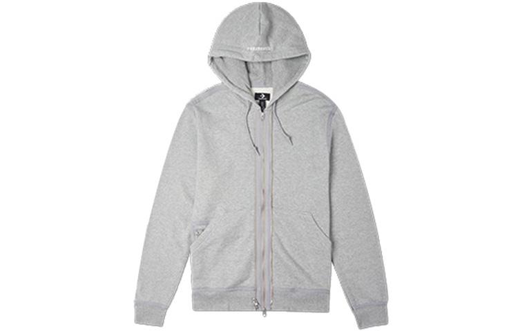 Converse Sweatshirts Unisex Gray Hooded Moderate Cardigan 10019463-A10 XXS