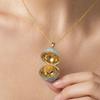 Openable Oval Pendant Necklace Dainty Birth Flower Necklace January To December