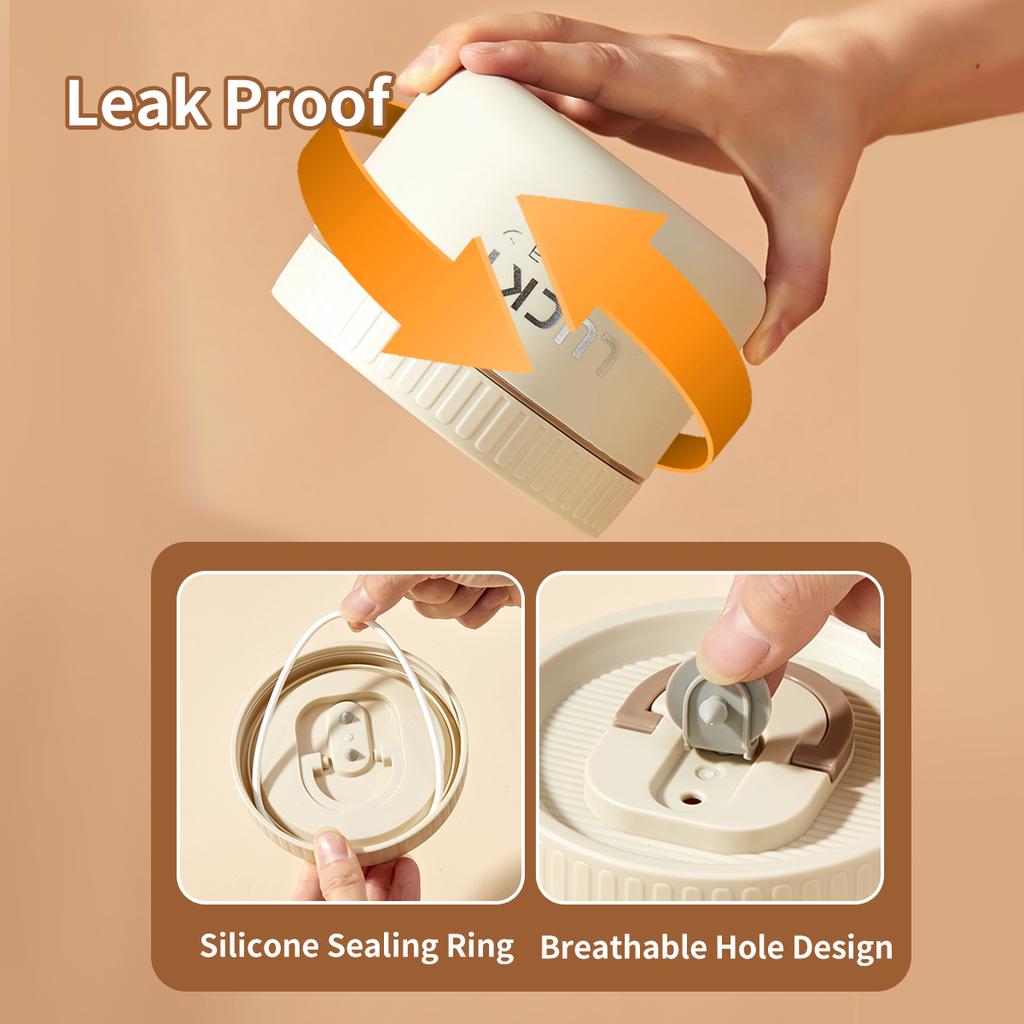 304 Stainless Steel Insulated Lunch Box With Handle Microwave Heatable Fruit Salad Food Container Bento Box Leak-proof