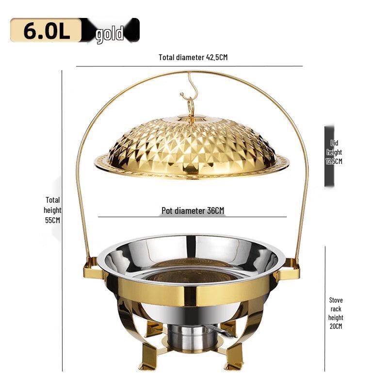 ZISIZ Electric Stainless Steel Food Warmer Chafing Dish