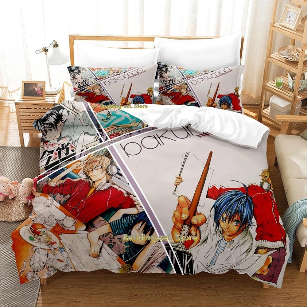Bakuman Bedding Set Single Twin Full Queen King Size Bed Set Adult Kid Bedroom Duvetcover Sets 3D Print Anime Bed Sheet Set