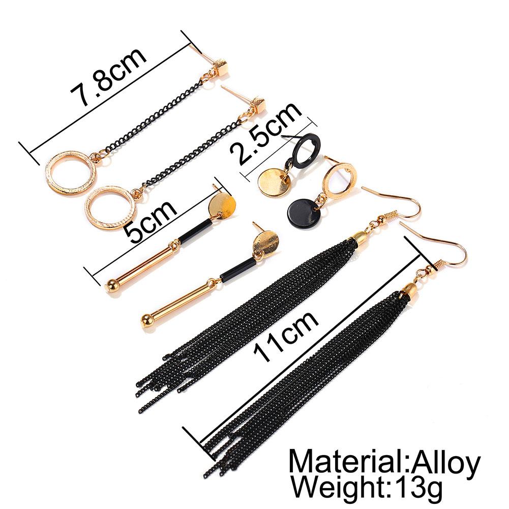 4 Pairs Women Fashion Irregular Fringed Earrings Set
