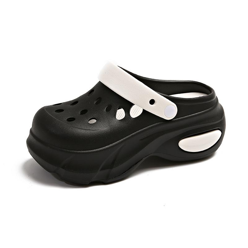 

Туфли с толстыми подошвами и отверстиями для увеличения высоты, женская верхняя одежда, офисные нескользящие тапочки для сумок, двухцветные дышащие пляжные сандалии 39/40