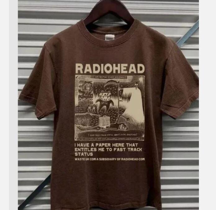 Винтажная футболка Radiohead, Винтажная ретро концертная футболка Radiohead, Унисекс футболка S