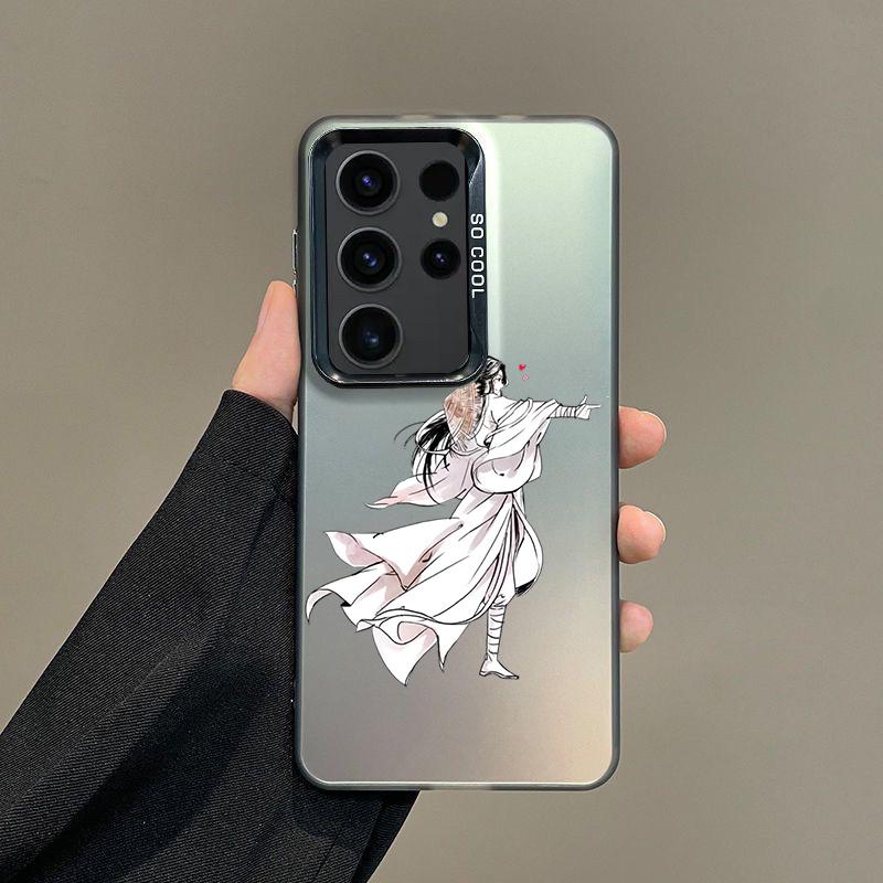 Case For Samsung A56 A36 A26 A24 A16 A14 A12 A32 A50 A70 A22 A34 A54 A52 5G A06 4G Silver IMD Cover Heaven Officials Blessing