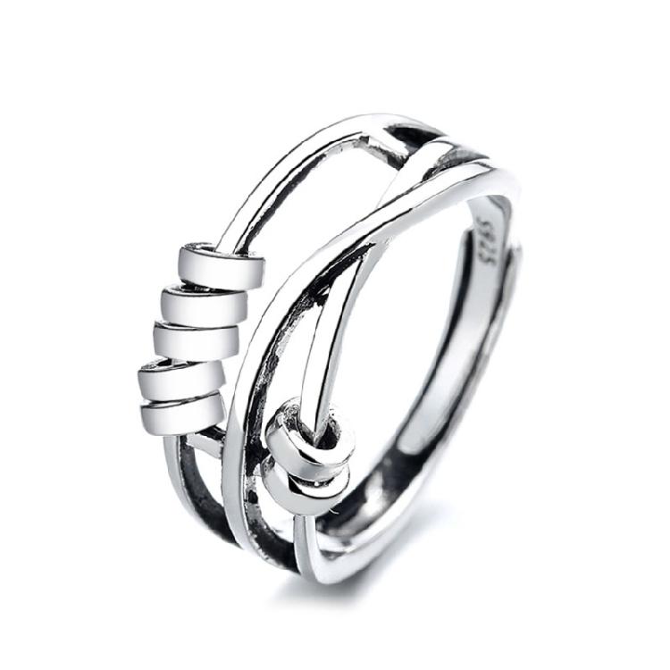 

Silver Color Ring Fashion Temperament Female Three-ring for Smart Index Finger R 1