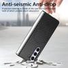 For Samsung Galaxy Z Fold6 5G Magnetic Case Carbon Fiber Texture Leather+PC Cover with Screen Film