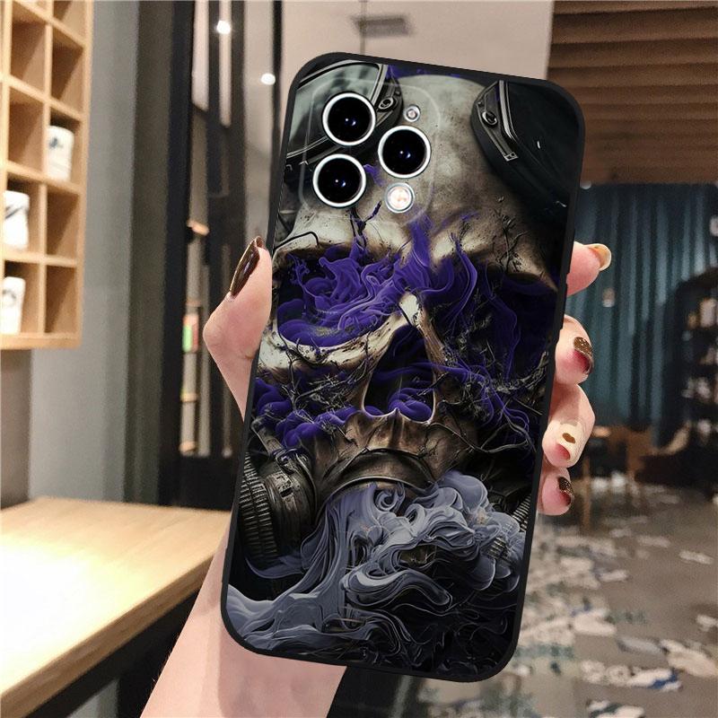

Phone Case Carcasa Funda For iPhone 17 Pro Max Air 16 15 14 13 Pro Max 15 16 Pro 15Plus 16E Skull Case iphone 16ProMax