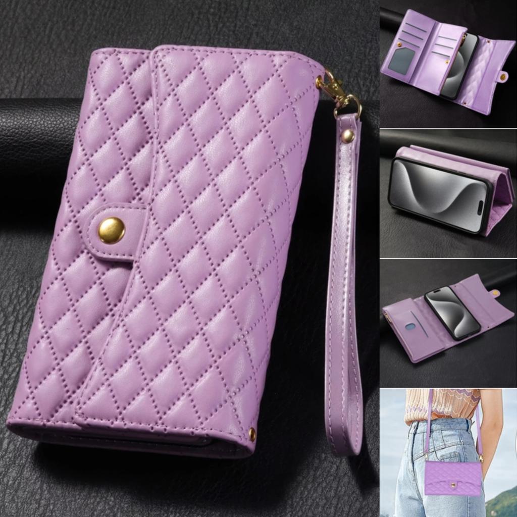 Crossbody Ledertasche für Samsung Galaxy S26 + S24 S25 Ultra S23 FE S22 S21 S20 Plus Note 20 10 + Lanyard Kartenbrieftasche Hülle