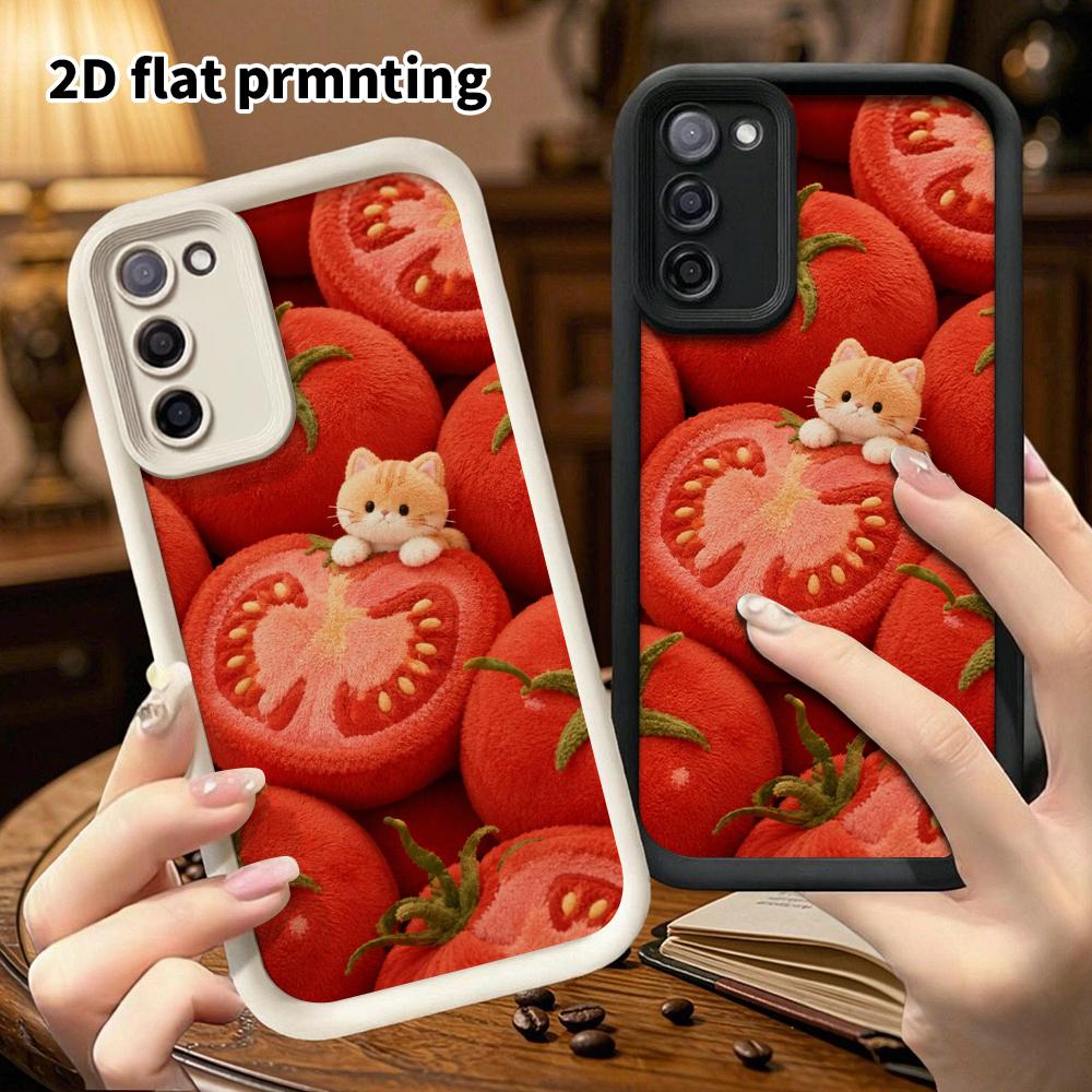 Phone Case: 2D flat, suitable for Samsung Galaxy A34 A35 M05 M06 S20 S22 S21 FE Plus 5G protective case, Tomato Farm, perfect Christmas and Halloween 