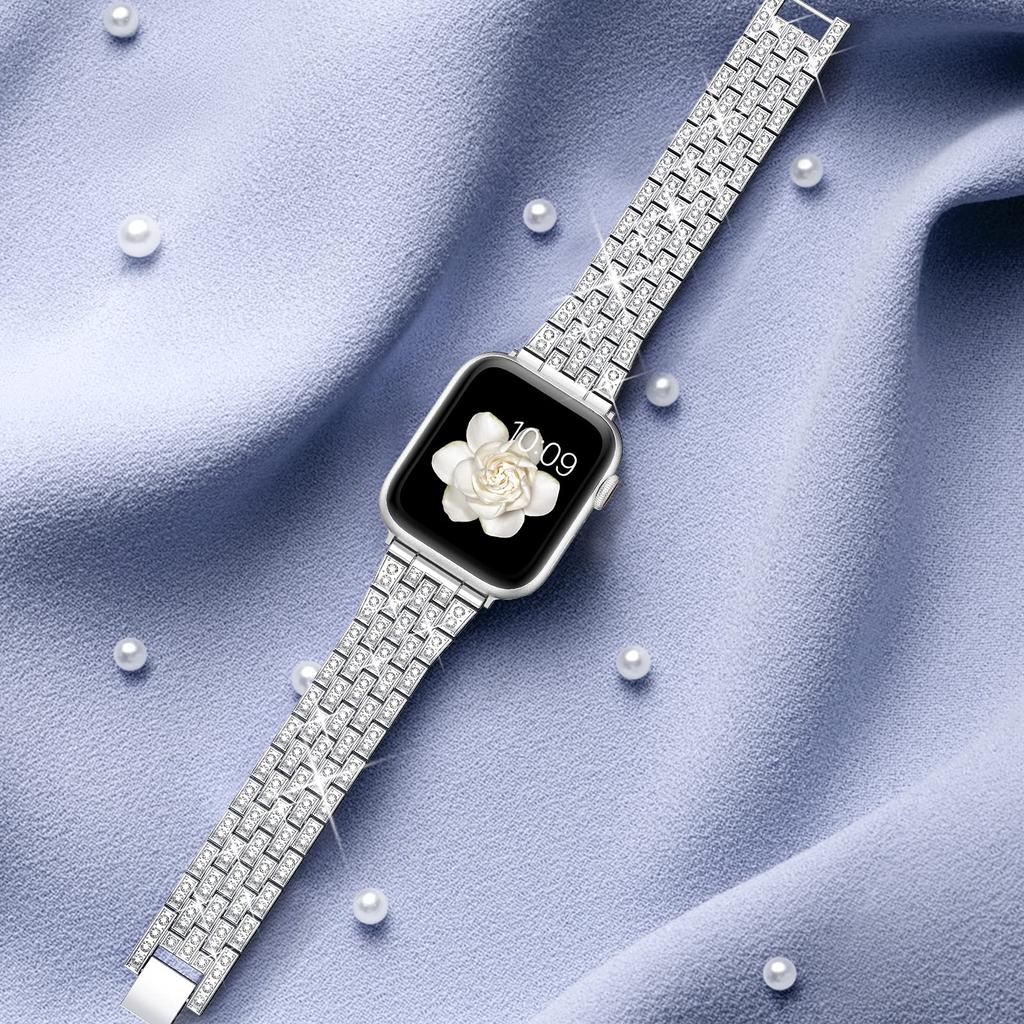 Classic Women Diamond Strap For Apple Watch Band 38mm 40mm 42mm 44mm Stainless Steel Bracelet For iWatch Ultra 49mm 41 45mm 9/8/7/6/5/43