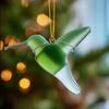 Acrylic Bird Hanging Decoration Winter Bird Hanging Ornament 2d Acrylic Bird Ornament Set Sea Glass Style Hummingbird for Lovers