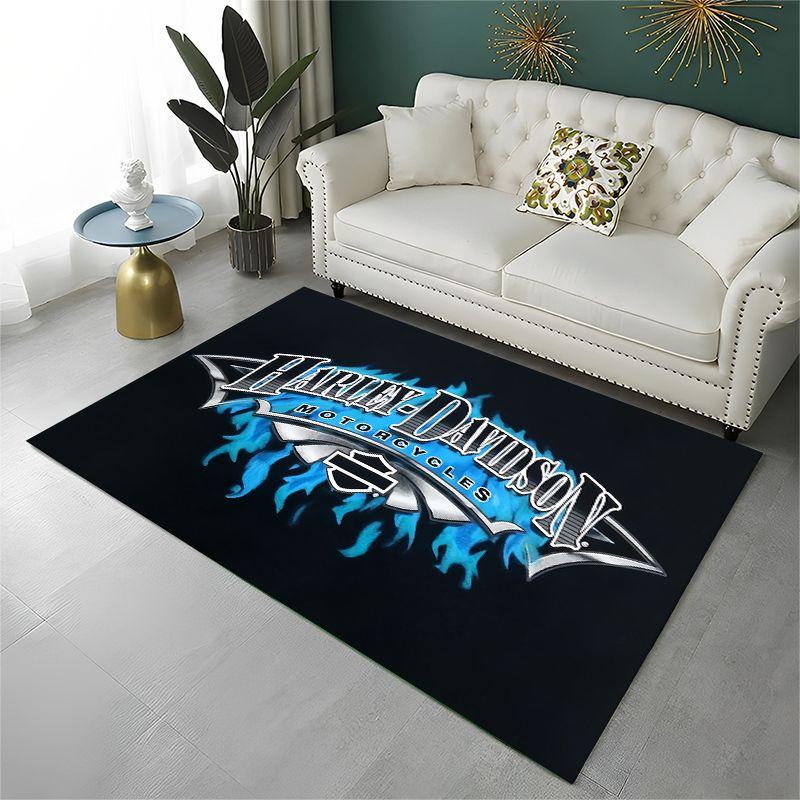 Tappeto Antiscivolo Area Retro H Harleys Racing Moto per Soggiorno, Camera da Letto, Sala Giochi, Tappeto Morbido Pavimento Tappeto Decorazione Casa Stanza Bambini