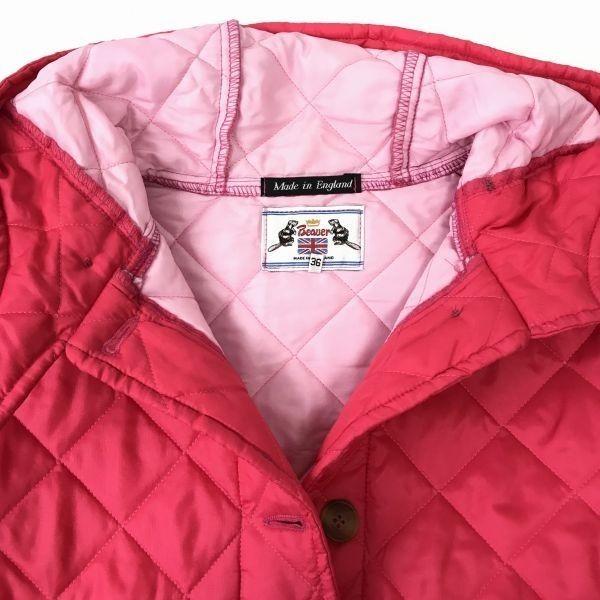 Fabricado no Reino Unido BEAVER Jaqueta Blusão Acolchoada com Capuz/Tamanho Feminino 36/S/Rosa/SEM Etiqueta Oficial(USADO)