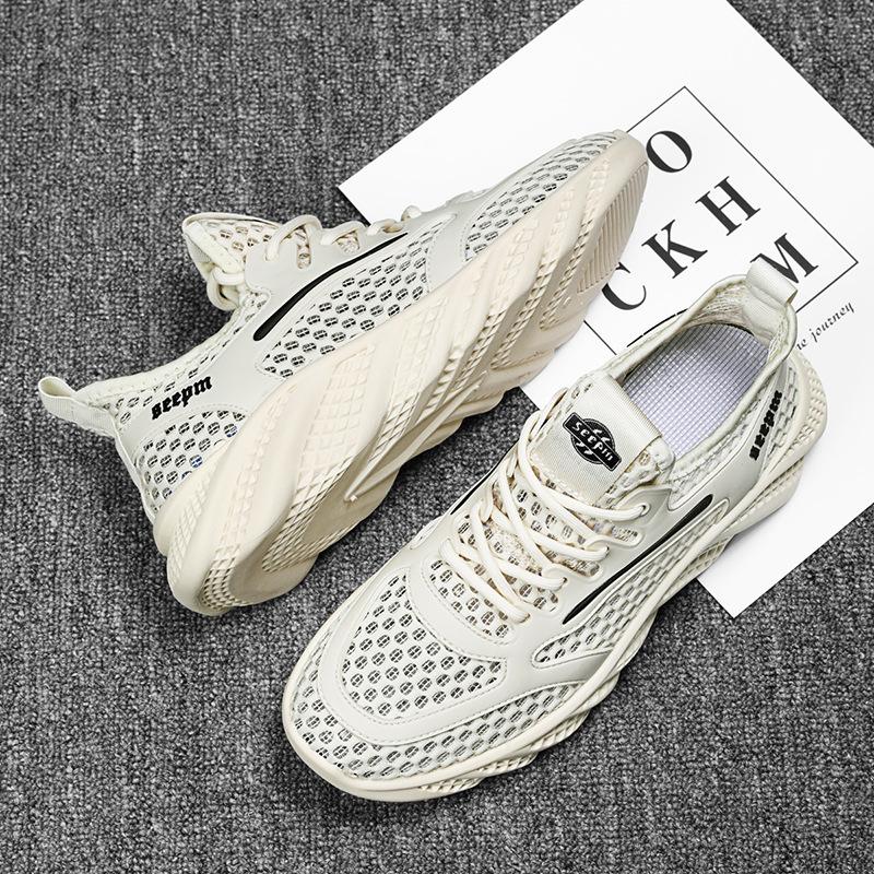

Men s shoes 2025 new spring breathable sports casual running shoes trend lightweight simple solid color fashion sports shoes 46
