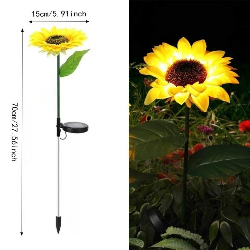 LED Solar Sunflowers Flower Light Home Decorative Flower Lights Garden Decoration Lawn Lamp Waterproof Landscape Flower Light