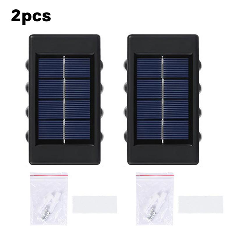 LED Solar Gartenleuchte für Außen Solar Wandleuchte Auf und Ab Leuchtend Wasserdicht Solarbetrieben Wandfluter Licht Hof Straßen Dekor