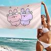 Cartoon A-Asamimichan Süßes Strandtuch Bunte Handtücher Mikrofaser Schnelltrocknend Sandfrei Strand Yoga Spa Fitnessstudio Pool