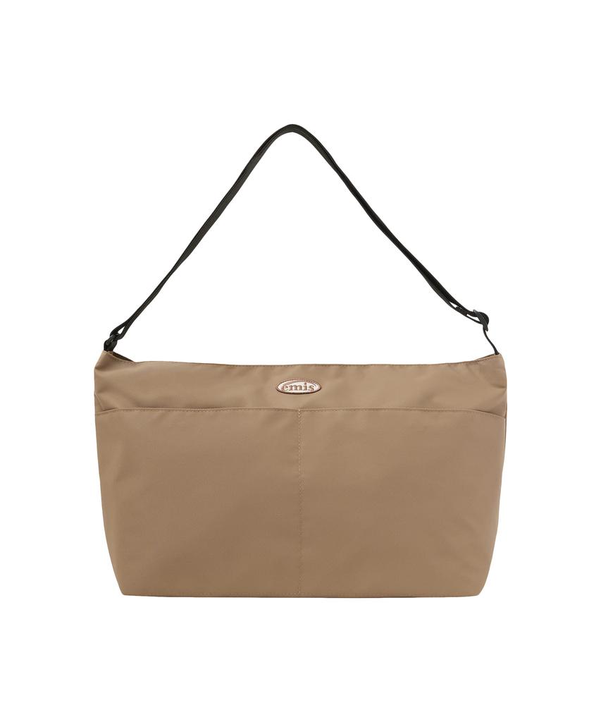 Emis Nylon Crossed Body Bag-Beige