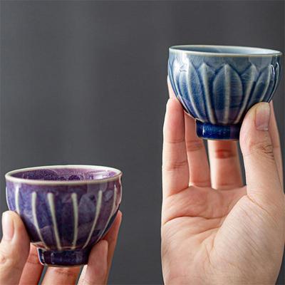 Japanische Keramik-Teetasse mit Eisrissglasur, Tee-Set, Büro-Wassertasse, bunte Keramik-Teetasse, Trinkgeschirr