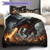 Theevildragon Pattern Bedding Quilt Set Quilt Cover Pillowcase Home Decoration Birthday Gift (1 * duvet cover + 2 * pillowcase, without core)