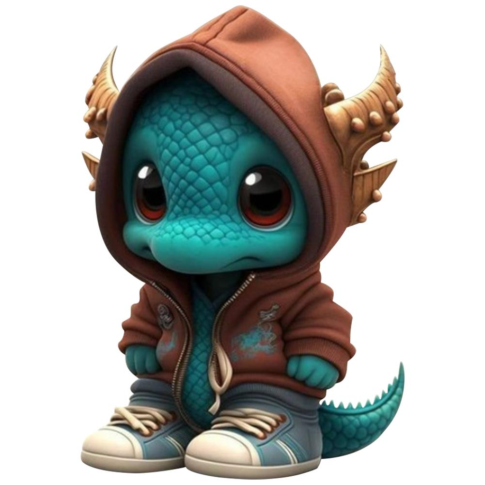 Statuette di Drago Cool Decorazioni Creative di Natale Drago Ciondolo Simpatiche Statuette di Drago Sculture di Dinosauro in Resina Decorazione per Feste di Natale