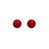 Red Doudou Pearl Earrings Women's Retro Hong Kong Style Red Earrings New Year's Explosion Premium New Year's Earrings