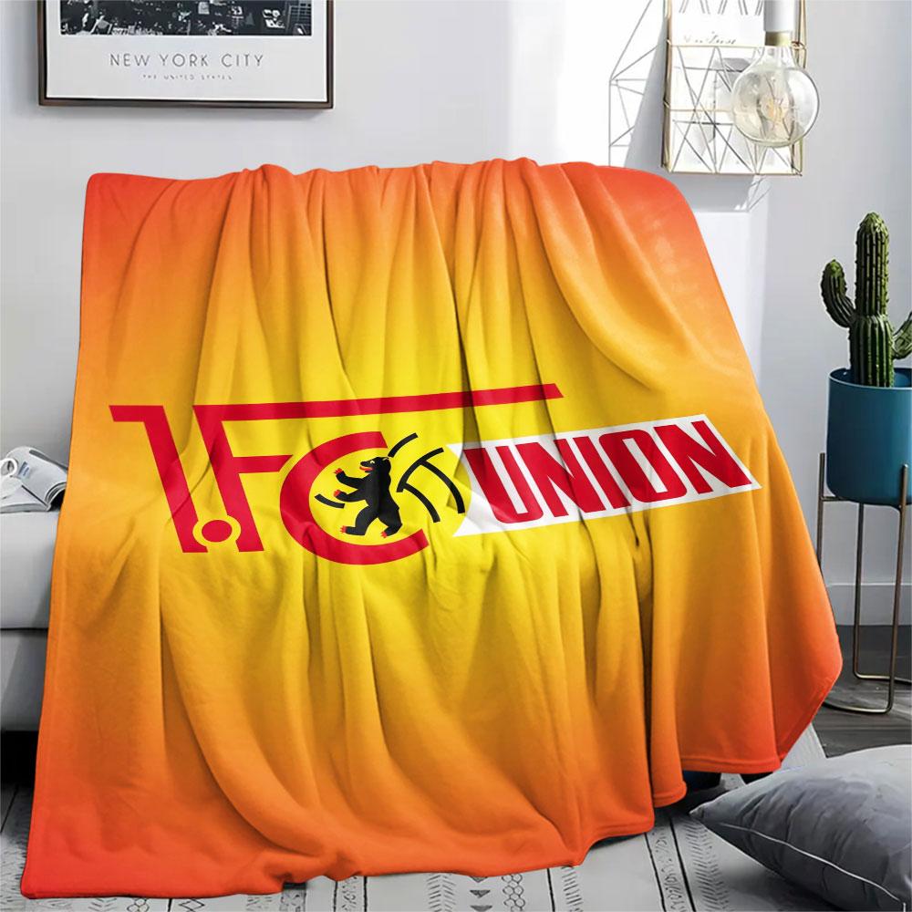 Union Berlin Logo Aufgedruckte Flanelldecke, weicher Überwurf für Schlafzimmer Sofa, waschbar, Fanartikel, tolles Geschenk.