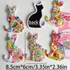 1PC Creative Colorful Cute Cat Bronzing Relief Refrigerator Magnet Dopamine Color Cute Cat Home Decoration Eye-catching Magnet