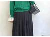 High Waist Pleated A-Line Midi Skirt - 2025 Slimming, Solid Color, Versatile Design