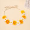 Künstliche Gänseblümchen Bohemian Stirnband Verstellbares Hanfseil Blumen Haarband Für Damen Mädchen Strand Hochzeit Party Dekorationszubehör