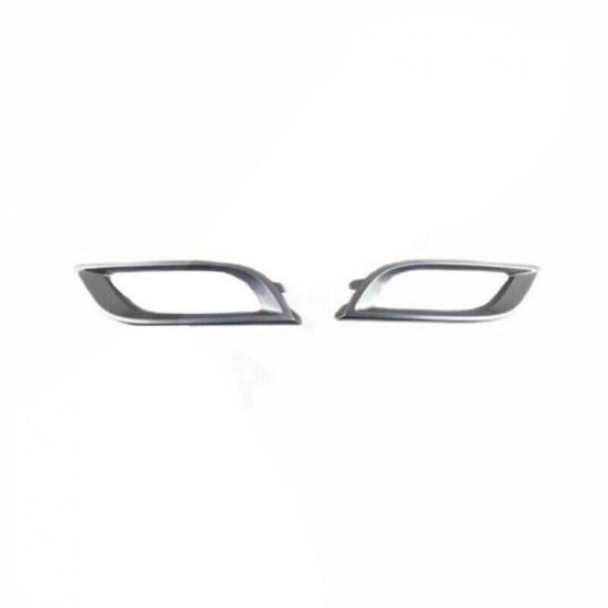 For Mazda 3 2010-2011 1 Pair Silver Front Bumper Fog Light Lamp Cover Bezel Trim